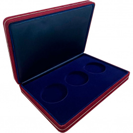 Коробка замшевая на 3 монеты в капсулах (диаметр 46 мм)