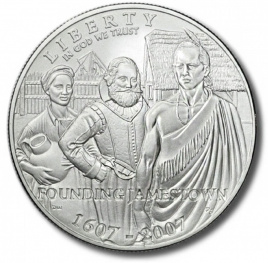 Основатели Джеймстауна, 1 доллар, США, 2007 год
