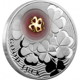 Монета на удачу - Четырехлистный клевер, 2 доллара, о. Ниуе, 2012 год