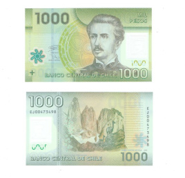 Чили 1000 песо 2010-2021 гг (полимер)