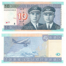 Литва 10 литов 2007 год