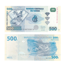 Конго 500 франков 2002-2022 гг
