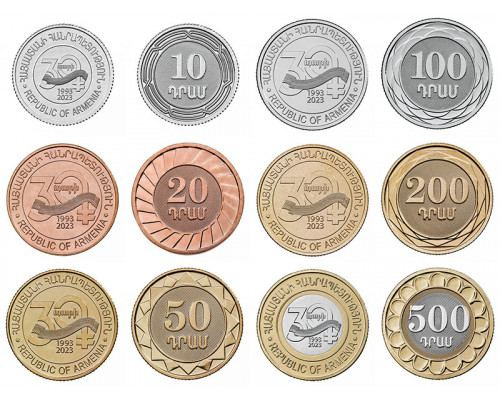 Монета Набор монет Армении 2023 "30 лет национальной валюте" из ...