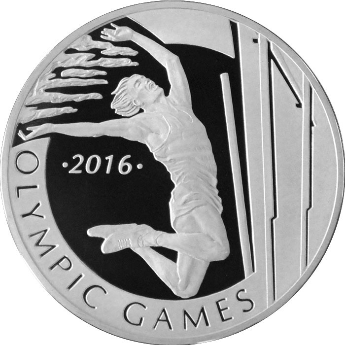 Прыжок в монеты. Монета прыгает. 100 Тенге 2016 Олимпийские игры.