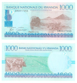 Руанда 1000 франков 1998 год