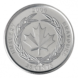 Медаль за храбрость Bravery (Кленовый лист) - 25 центов 2006 год, Канада