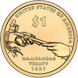 Трубка мира - 1 доллар из серии Сакагавея (Индианка) США