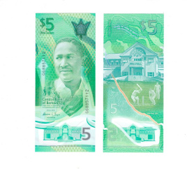 Барбадос 5 долларов 2022 год (полимер)