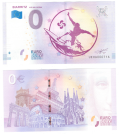 0 евро (euro) сувенирные - Биарритц, 2018 год