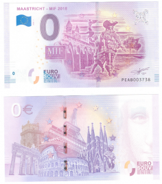 0 евро (euro) сувенирные - Маастрихт - Международная Выставка, 2018 год