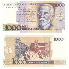 Бразилия 1 000 крузейро 1989 года