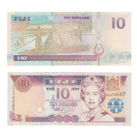 Фиджи 10 долларов 2002 год
