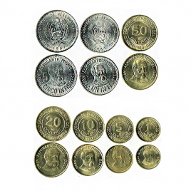 Набор Перу - циркуляционные монеты, 1985-1988 годов