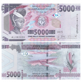 Гвинея 5000 франков 2015 год