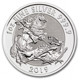 Святой Георгий на коне и дракон - Англия, 2 фунта, 2019 год