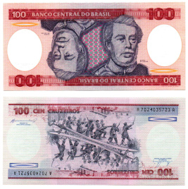 Бразилия 100 крузейро 1981 год