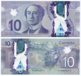 Канада 10 долларов 2013 год (полимер)