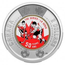 50 лет Суперсерии, хоккей (цветная) - Канада, 2 доллара, 2022 год