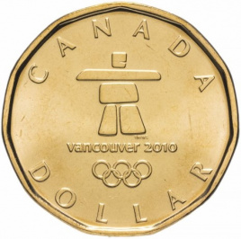 Олимпийские игры 2010, Эмблема - 1 доллар 2010 год, Канада