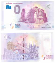 0 евро (euro) сувенирные - руины Гланум в Сен-Реми-де-Прованс, 2018 год
