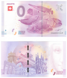 0 евро (euro) сувенирные - Аквариум и виварий AQUATIS (Швейцария), 2017 год