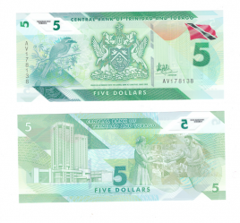 Тринидад и Тобаго 5 долларов 2021 год (полимер)