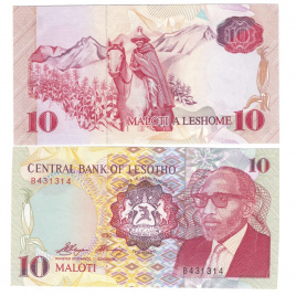 Лесото 10 малоти 1990 год