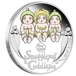 Три малыша Snugglepot and cuddlepie - монета в альбоме для новорожденного