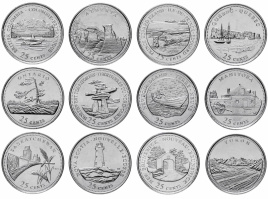 Набор монет - 125 лет Конфедерации, 25 центов, Канада, 1992 год