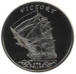 Корабль VICTORY - Острова Гилберт 1 доллар 2014 год