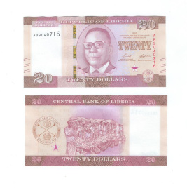 Либерия 20 долларов 2022 год