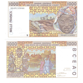 Западная Африка (Сенегал) | 1000 франков | 1991-2012 гг