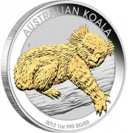 Коала (позолота) - Австралия | 2012 год | 1 доллар