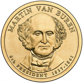 №8 Мартин Ван Бюрен 1 доллар США 2008 год