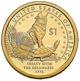 Договор с делаварами - 1 доллар из серии Сакагавея (Индианка) США