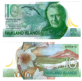Фолклендские острова 10 фунтов 2025 год (полимер)