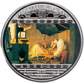 Бедный поэт (Карл Шпицвег), Шедевры искусства - о.Кука, 3oz, 2009