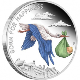 Рожденный для счастья, монета в альбоме для новорожденного - Тувалу, 50 центов