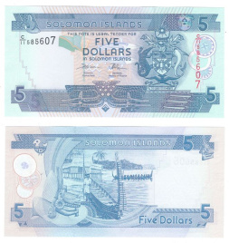 Соломоновы острова 5 долларов 2004-2018 гг