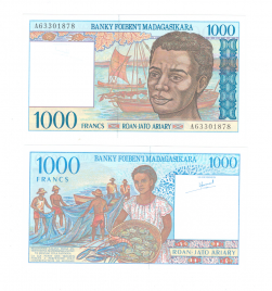 Мадагаскар 1000 франков 1994 год