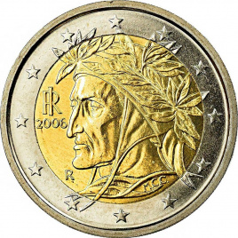 2 евро Италия 2002 - Регулярный выпуск 2002-2007 гг (из обращения)