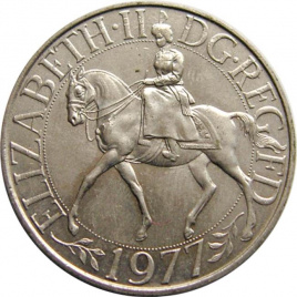 Cеребряный юбилей царствования Елизаветы II - 25 пенсов, Великобритания, 1977 год