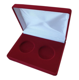 Бархатная подарочная коробка на 2 монеты (диаметр 46 мм)