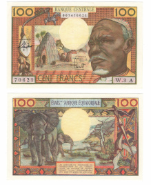 Французская Экваториальная Африка, 100 франков, (до 1958 гг)