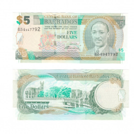 Барбадос 5 долларов 2007 год