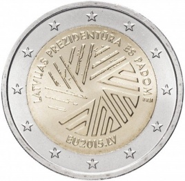 Председательство Латвии в ЕС - 2 евро, Латвия, 2015 год