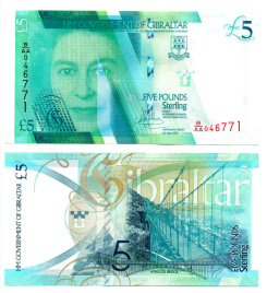 Гибралтар 5 фунтов 2020 год
