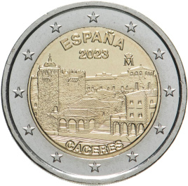 2 евро Испания 2023 - Старый город Касерес