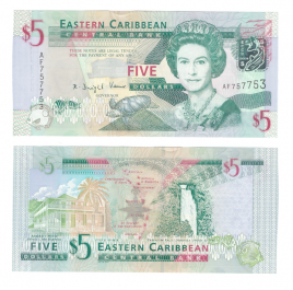 Восточные Карибы 5 долларов 2008 год