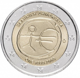 10 лет Экономическому и валютному союзу - 2 евро, Греция, 2009 год